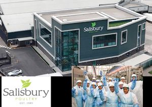 Salisbury Poultry logo, factory and staff image